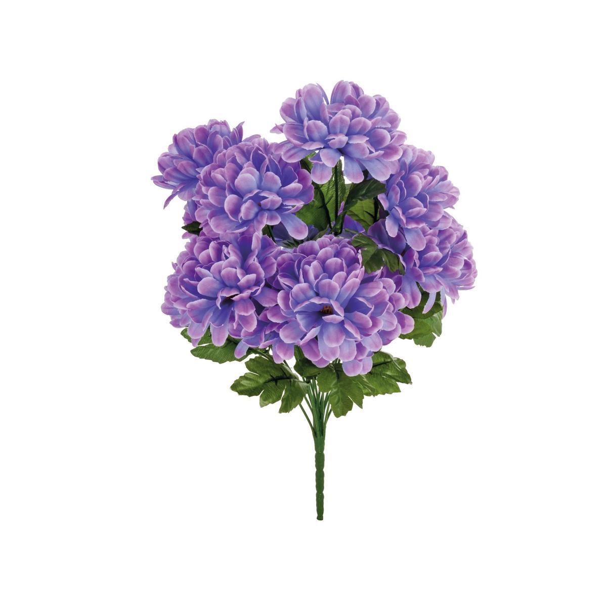 Bouquet de 14 chrysanthèmes - Polyester - H 38 cm - Différents coloris