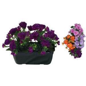 Jardinière de pomponnettes - Polyester, PVC et béton - H 26 cm - Différents coloris