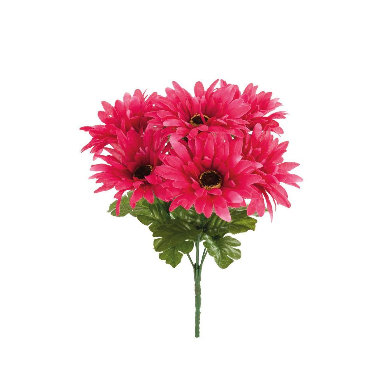 Bouquet de 7 gerberas - Polyester - H 32 cm - Différents coloris