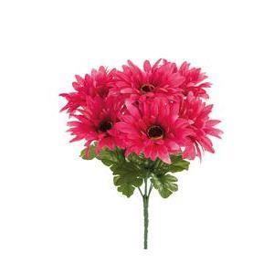 Bouquet de 7 gerberas - Polyester - H 32 cm - Différents coloris