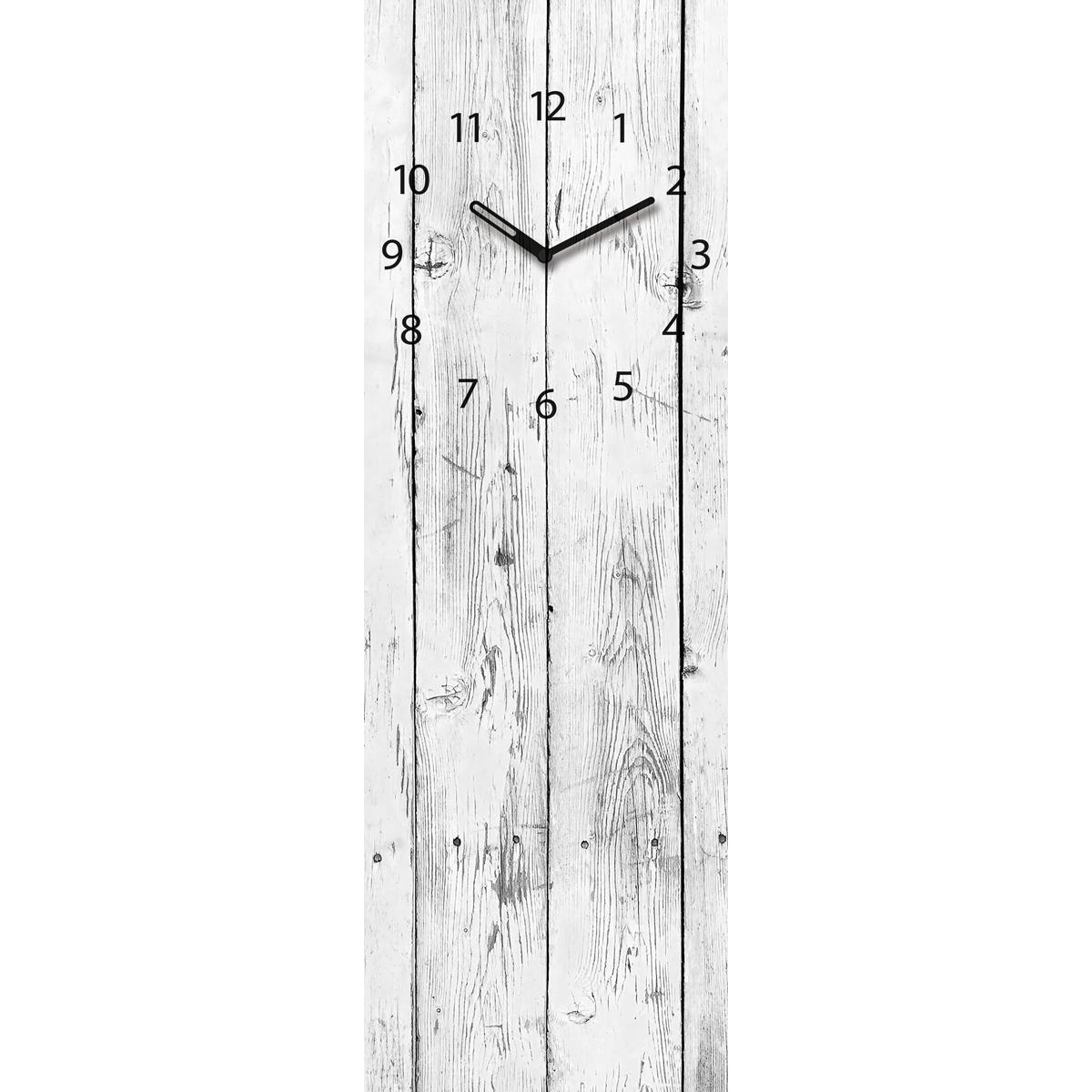 Horloge murale effet bois - Verre - 20 x H 60 cm - Gris