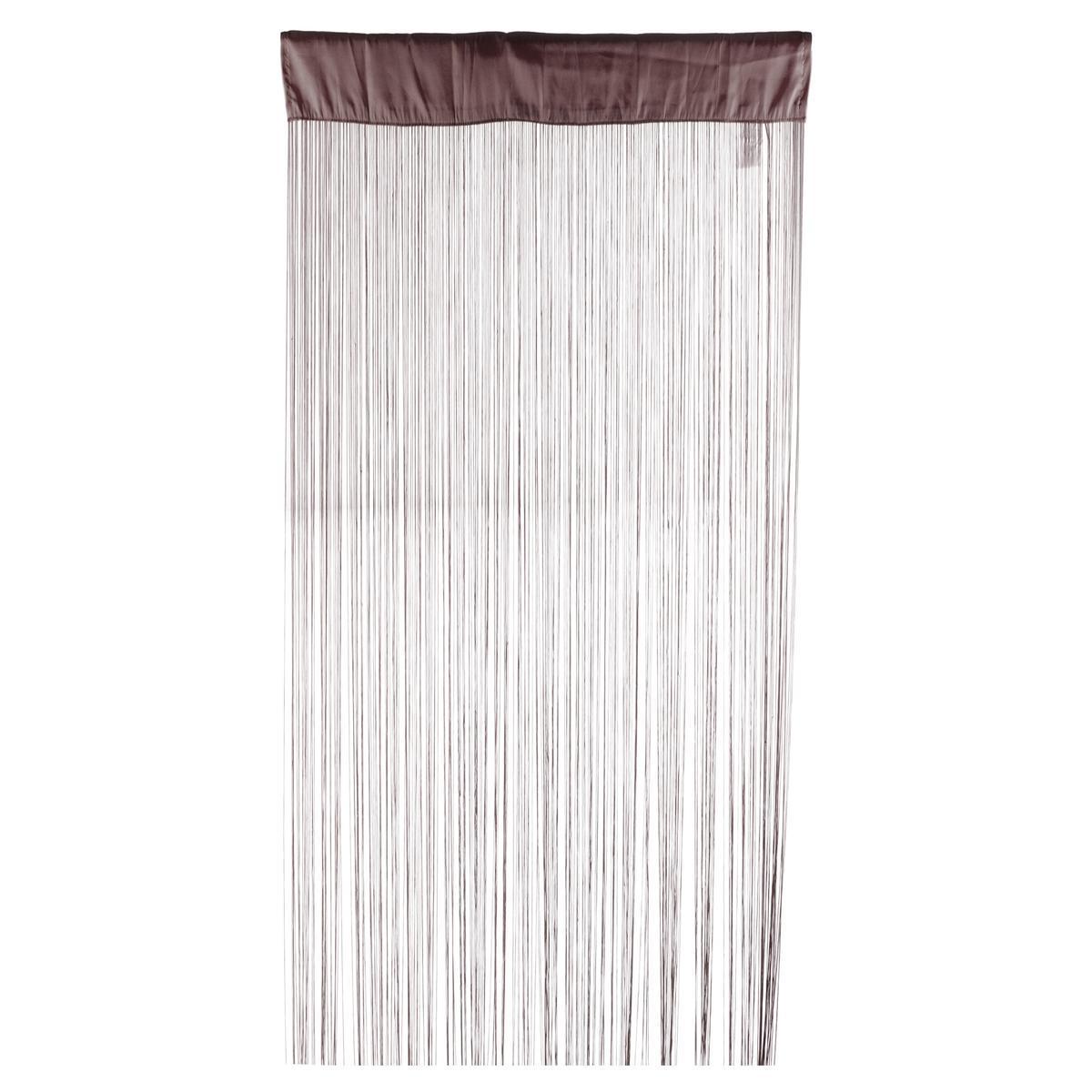 Rideau de fils - 100 % Polyester - 85 x 185 cm - Noir