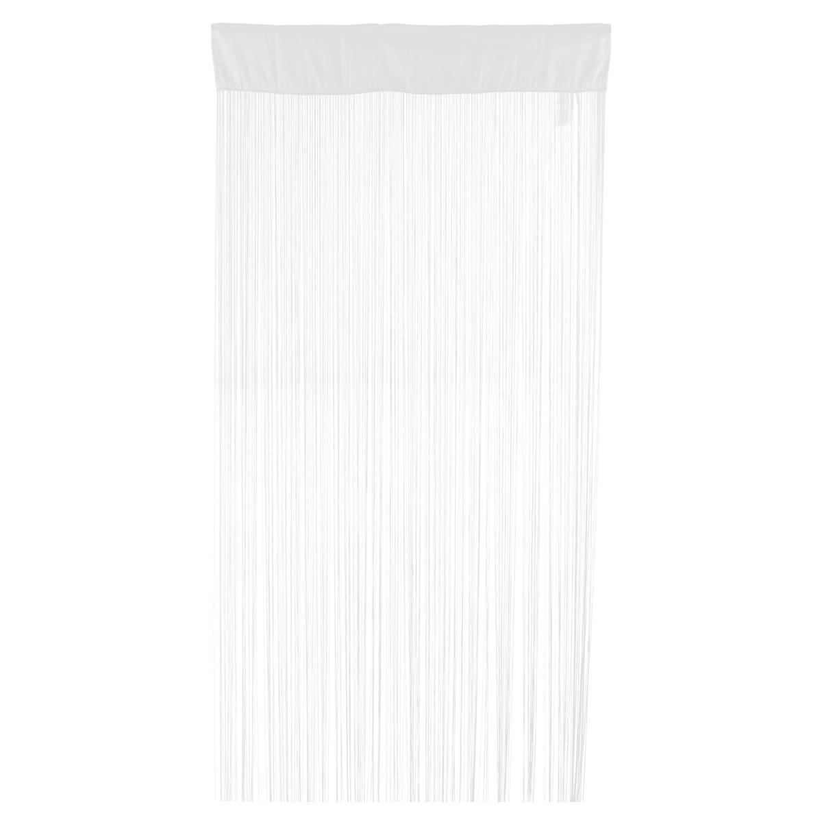 Rideau de fils - 100 % Polyester - 85 x 185 cm - Blanc