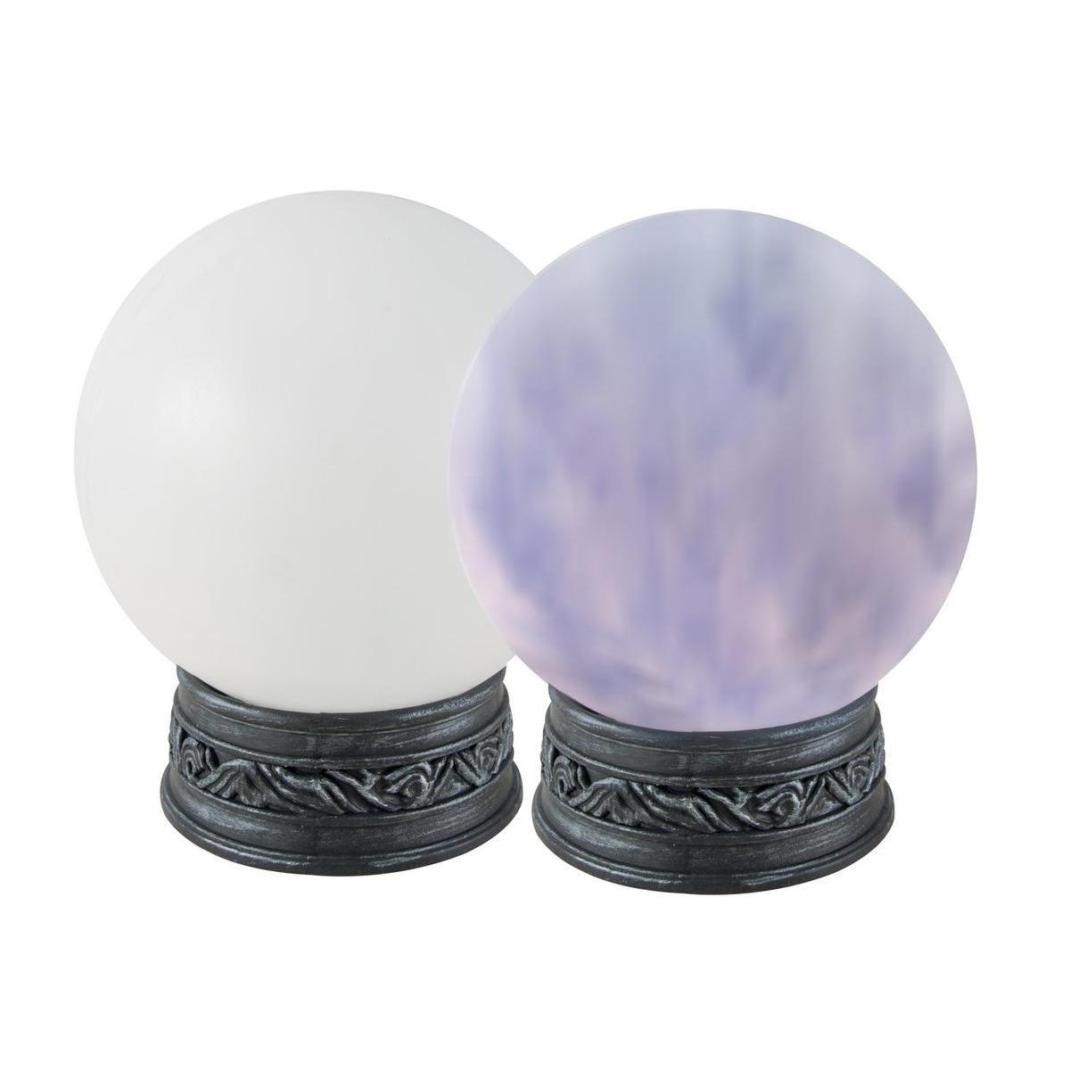 Boule de crystal sonore et lumineuse - Plastique - Ø 18 cm - Blanc