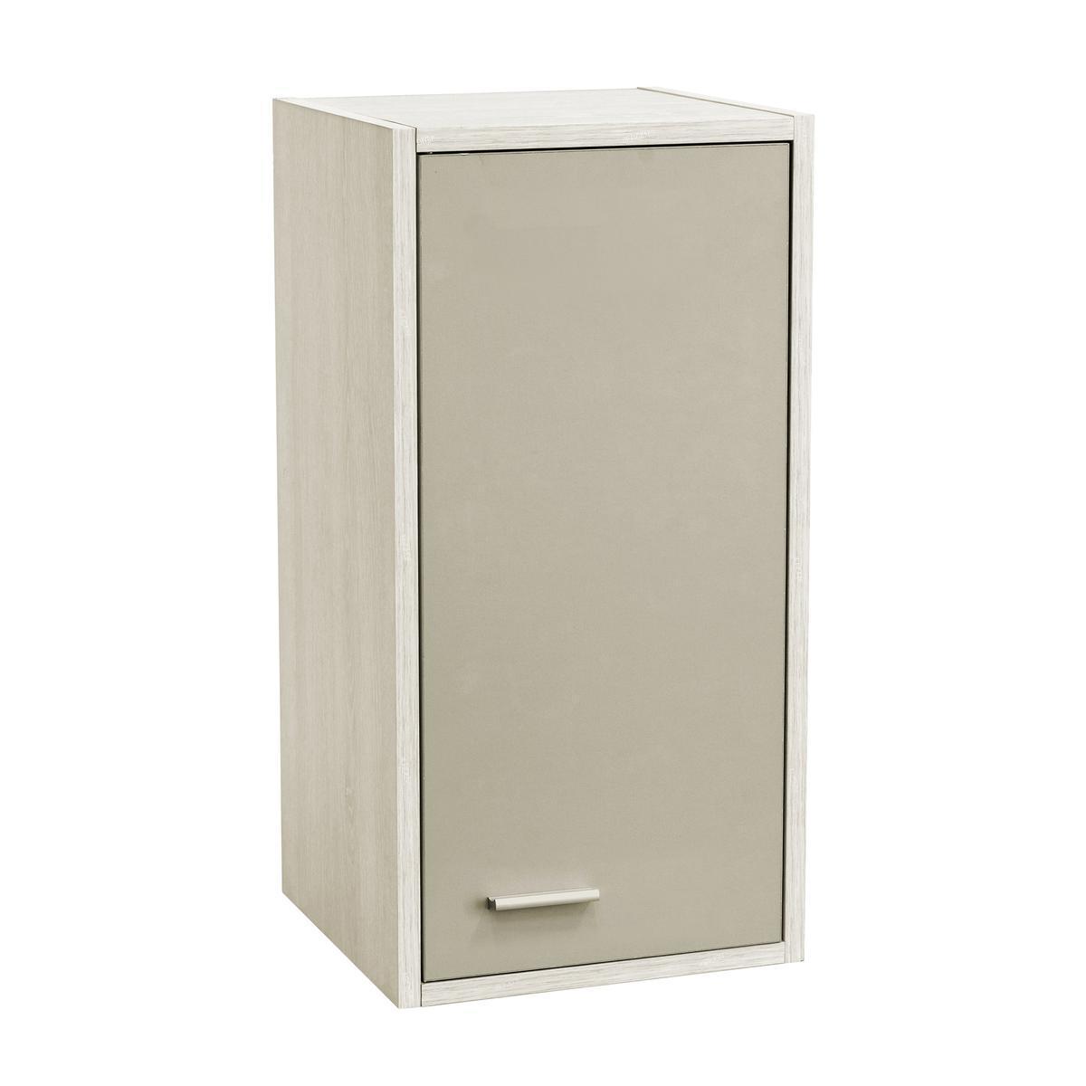 Meuble haut 1 porte - Panneaux de particules et mélamine - 30 x 29 x H 60 cm - Gris