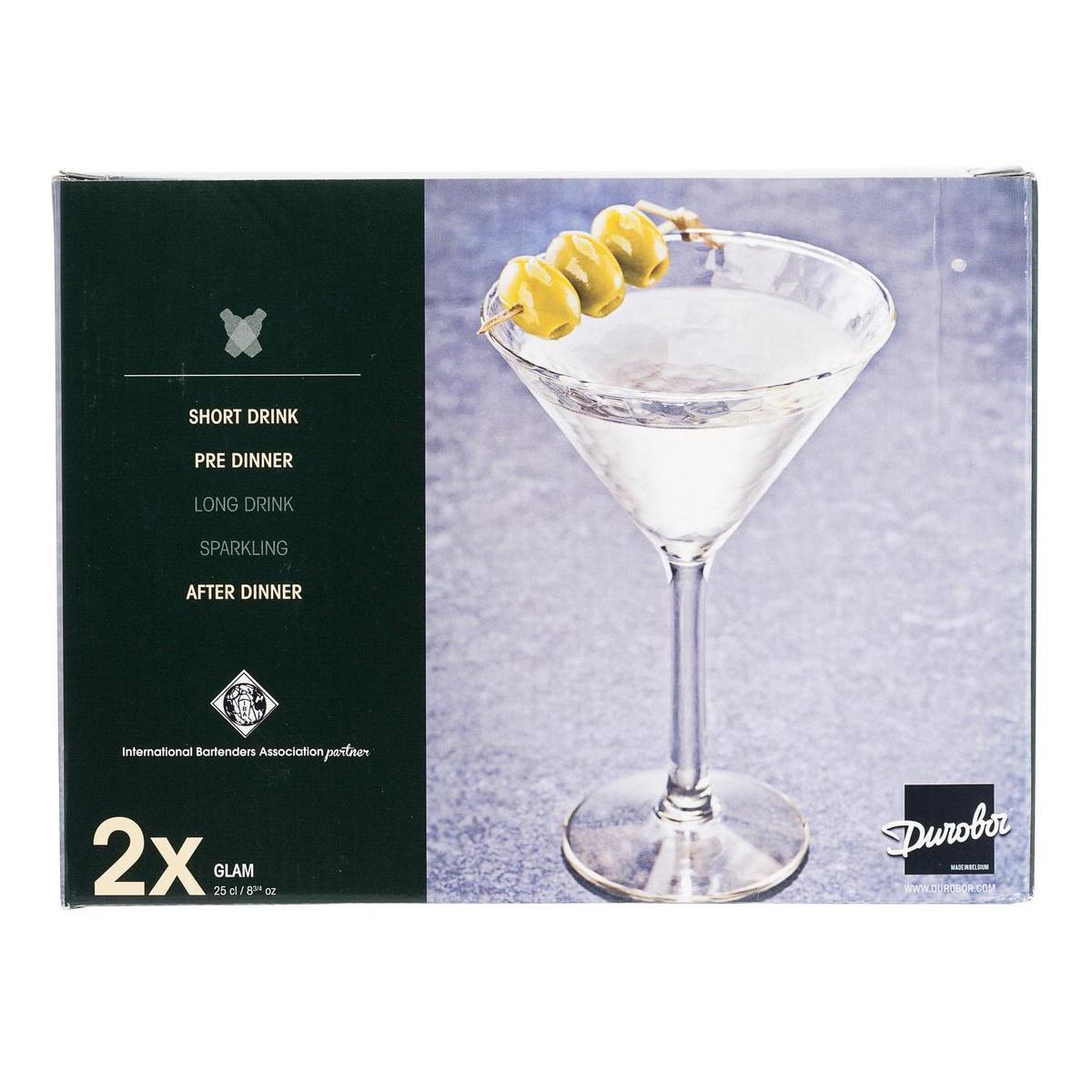 2 verres à cocktail - Verre - 25 cl - Transpercent