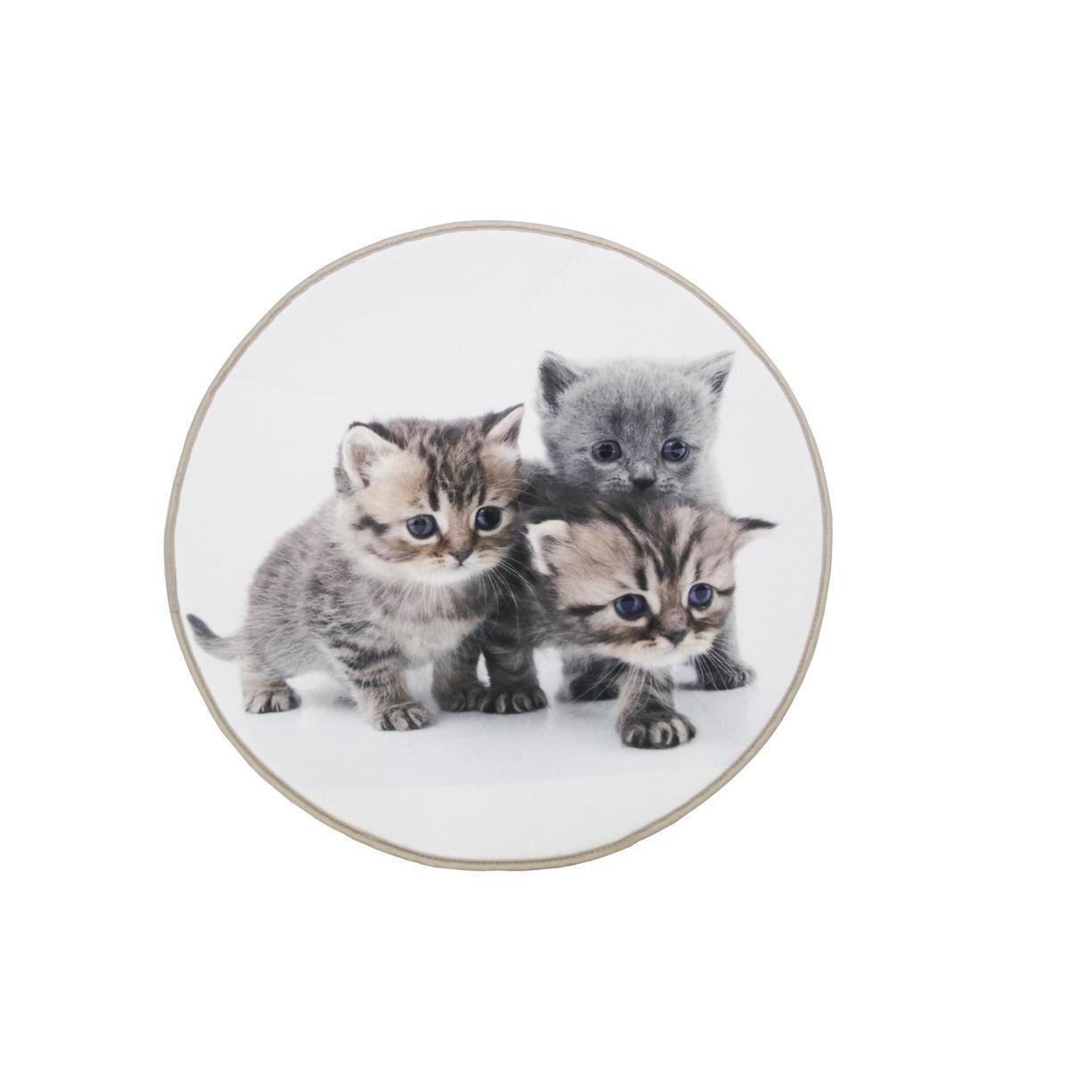 Tapis rond imprimé chiens ou chats - ø 60 cm