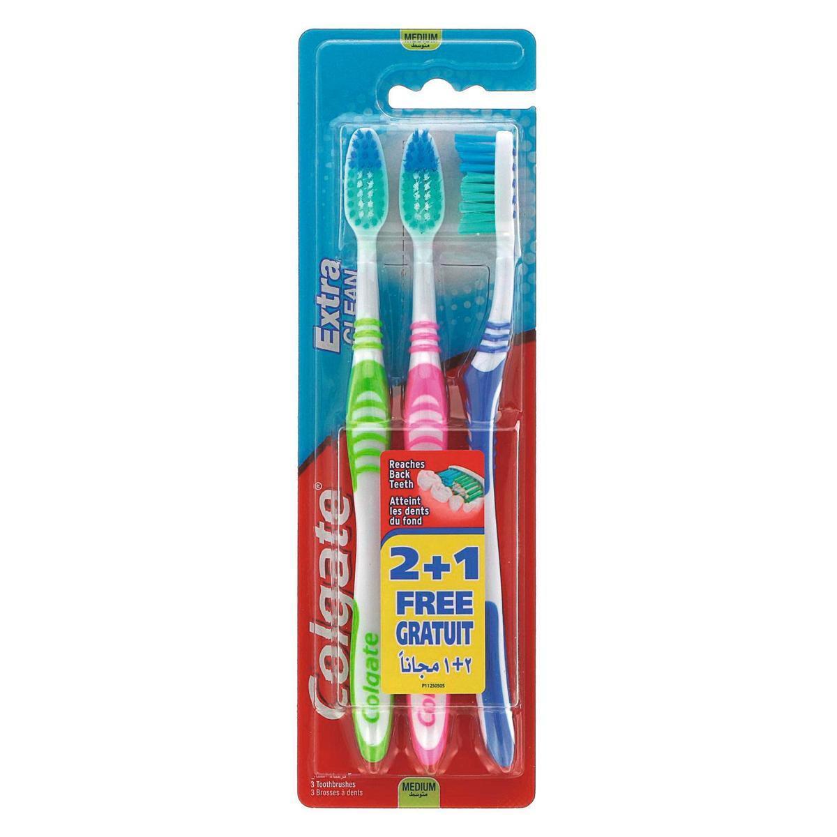 3 brosses à dents Extra clean - Colgate