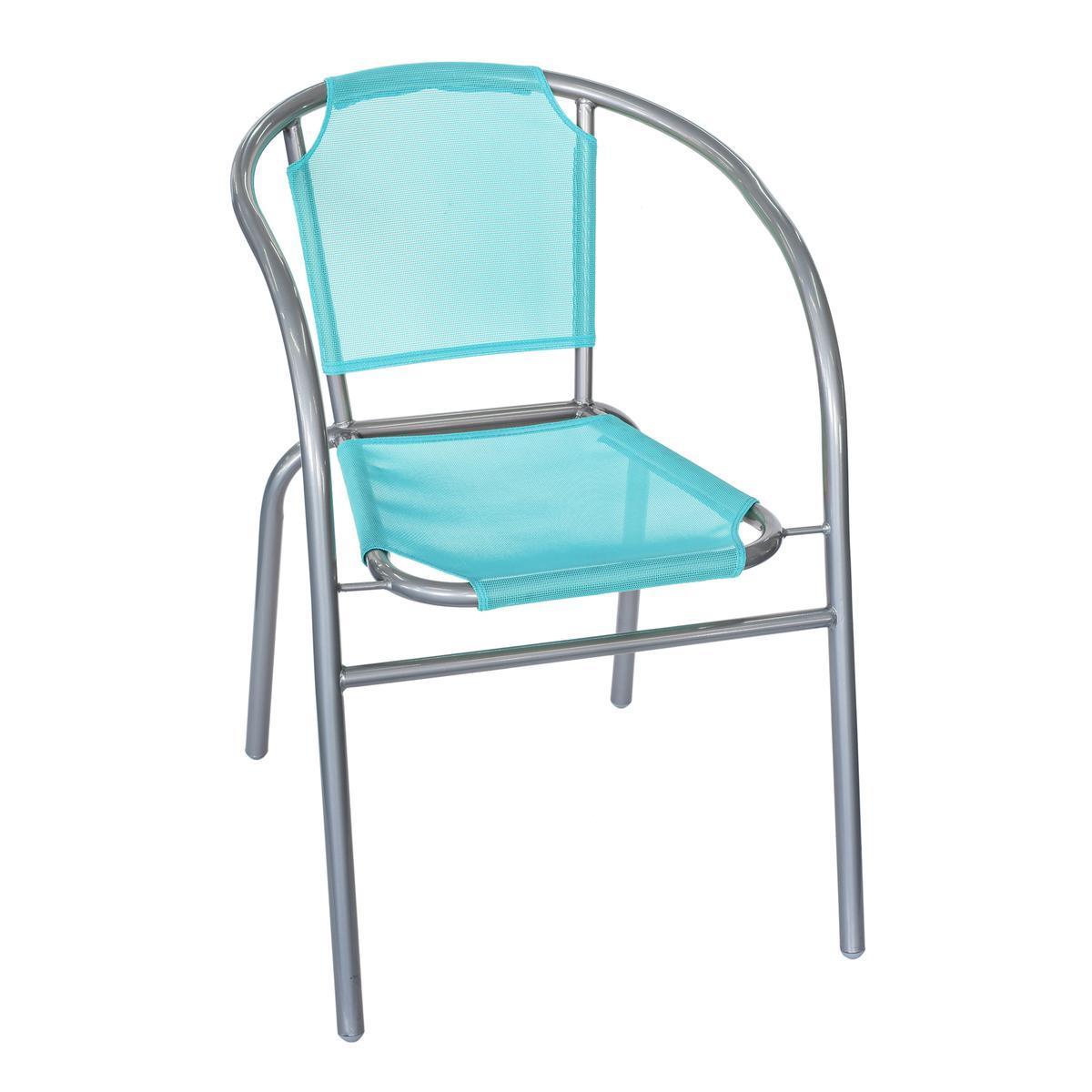 Fauteuil Bistrot - 59 x 51 x H 73 cm - Bleu glacier - MOOREA