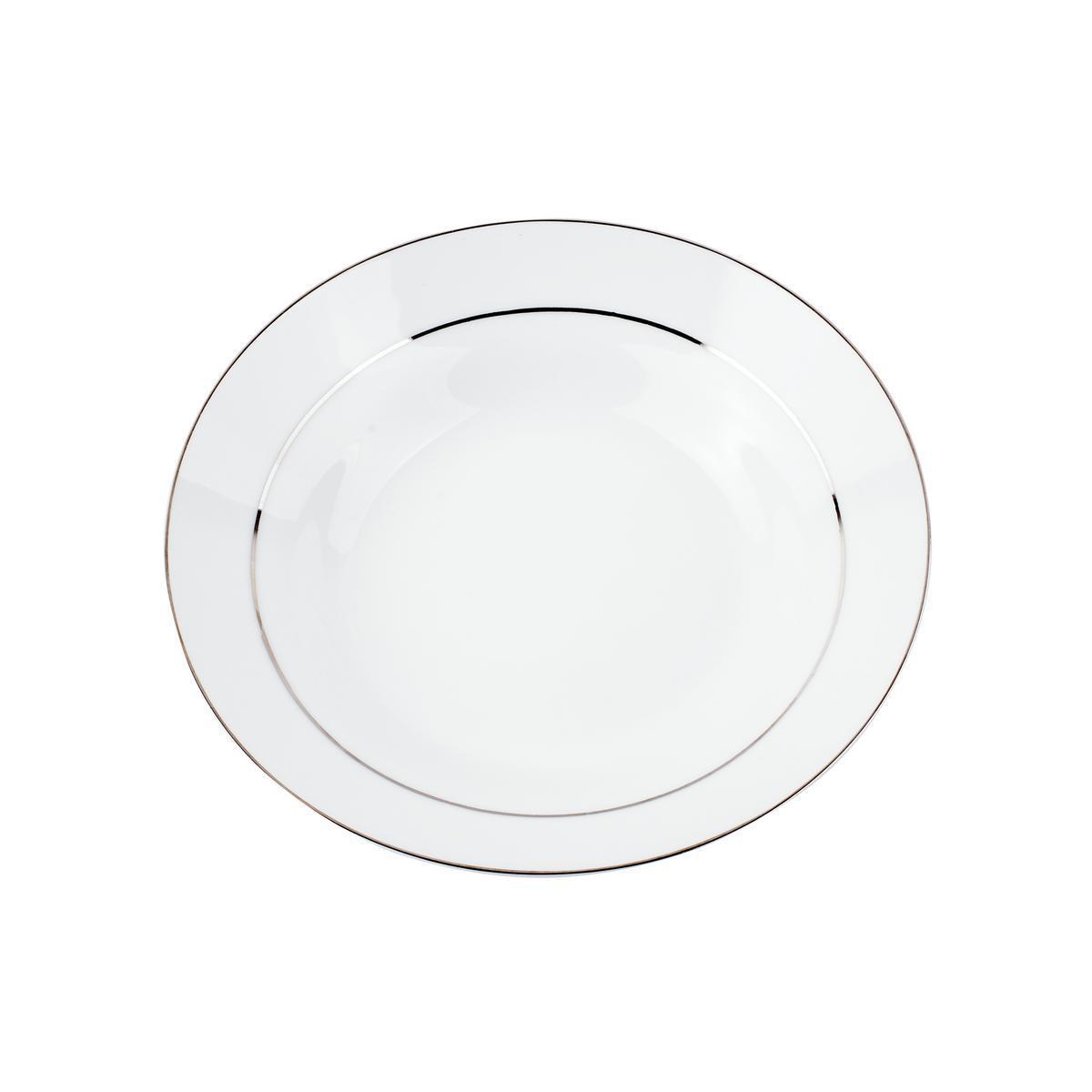 Assiette creuse - Porcelaine - Ø 20 cm - Blanc et doré