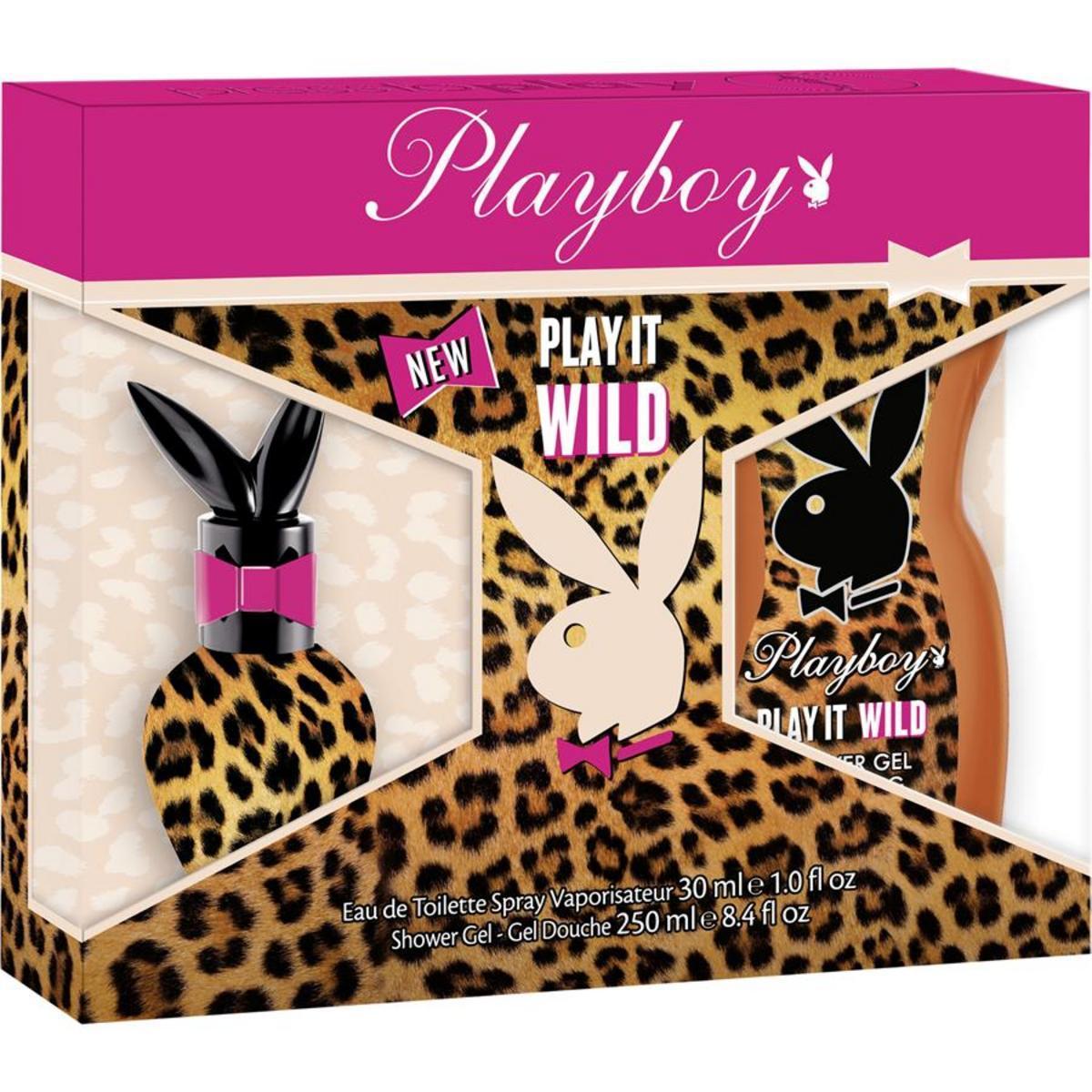 Coffret Playboy femme - Eau de toilette 50 ml + Gel douche 250 ml - Rose et léopard