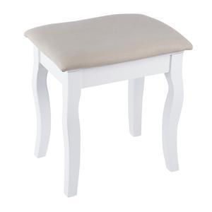 Tabouret Louis - Bois et tissu - 40 x 30 x H 44 cm