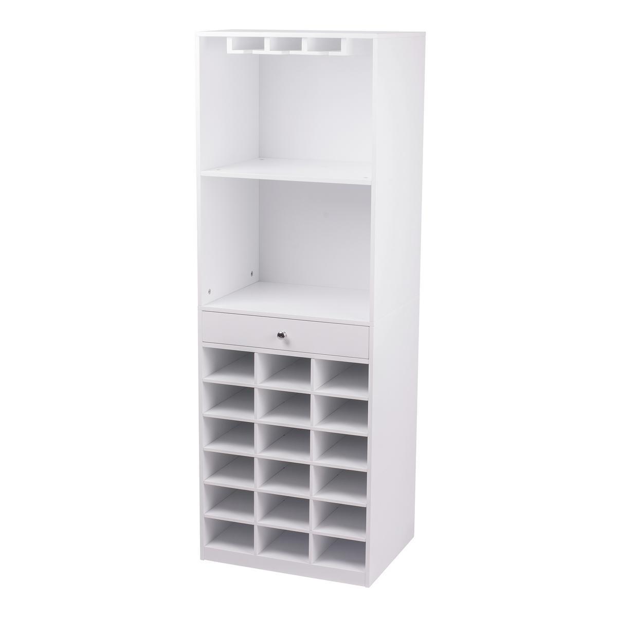 Armoire à vin - MDF - 50 x 40 x H 145 cm - Blanc