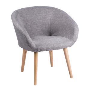 Fauteuil - Bois de bouleau te polyester - 67 x 57 x H 76 cm - Gris