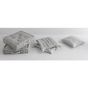 Coussin - Polyester et coton - 40 x 40 cm - Gris