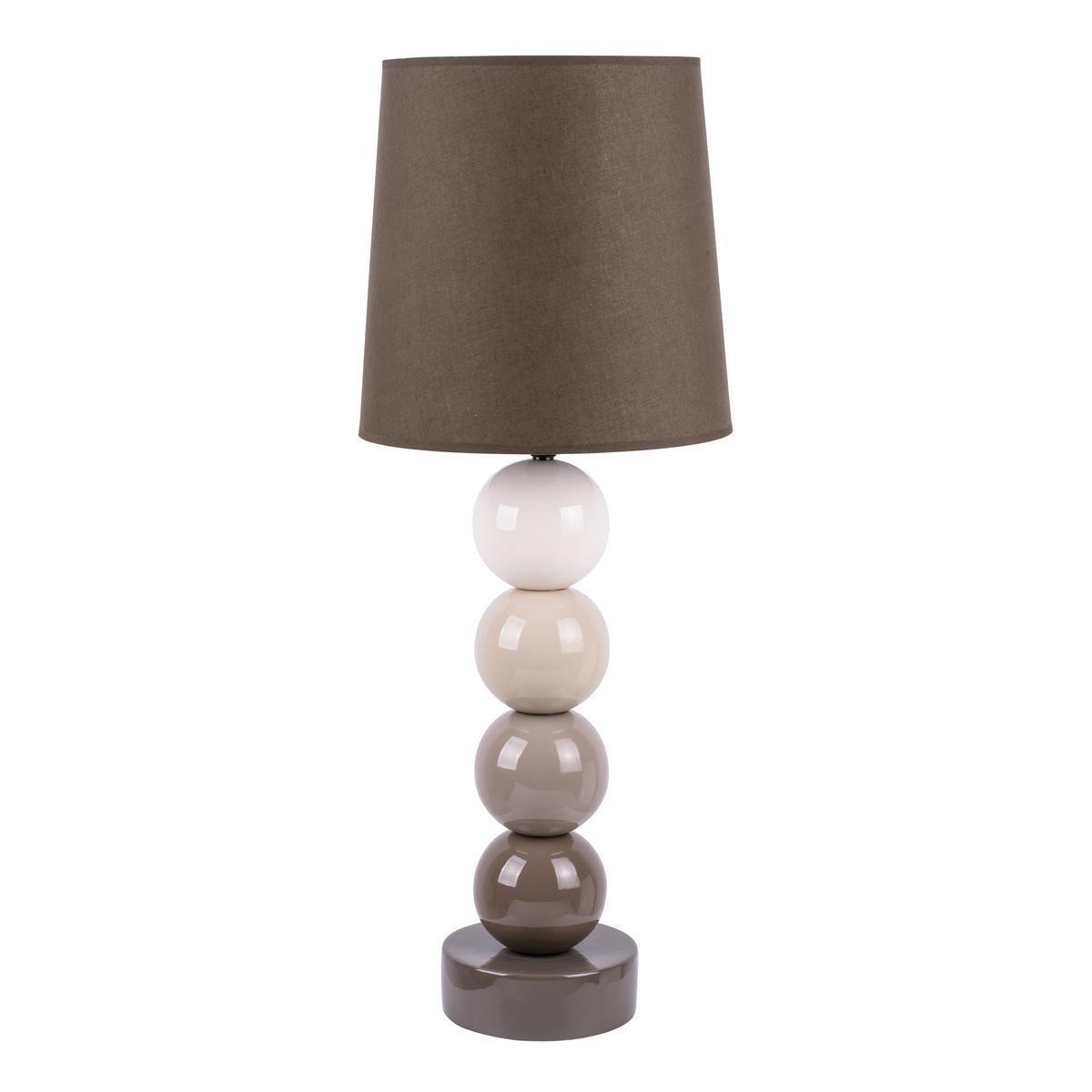 Lampe - Céramique et coton - 30 x 30 x H 77 cm - 2 modèles au choix