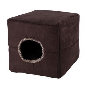 Cube pour chat - 100 % Polyester - 38 x 38 x H 38 cm - Marron