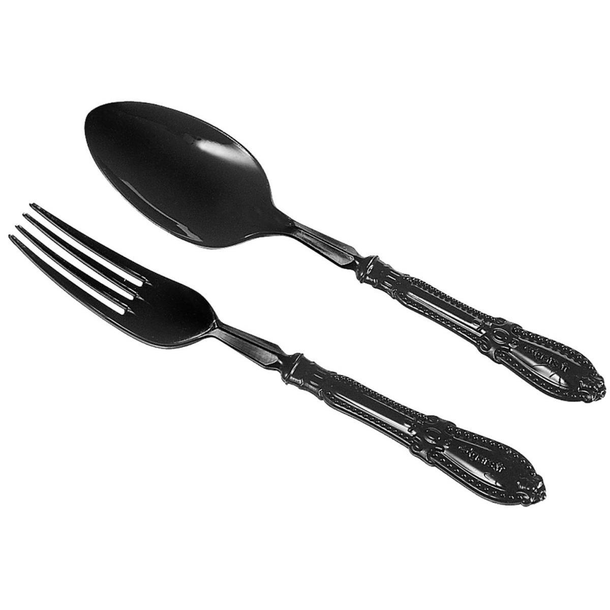 50 mini fourchettes baroques - Plastique - H 11 cm - Noir