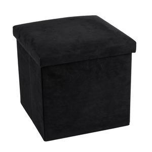 Pouf coffre - 100 % Polyester - 38 x 38 x H 38 cm - noir