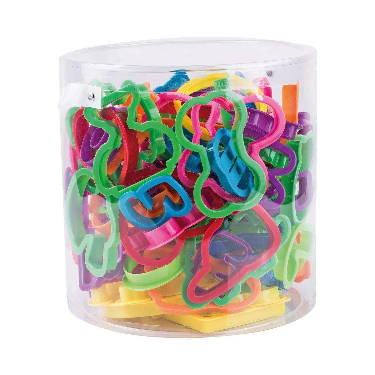 100 emporte pièces - Plastique - ø 21 x H 27 cm - Multicolore