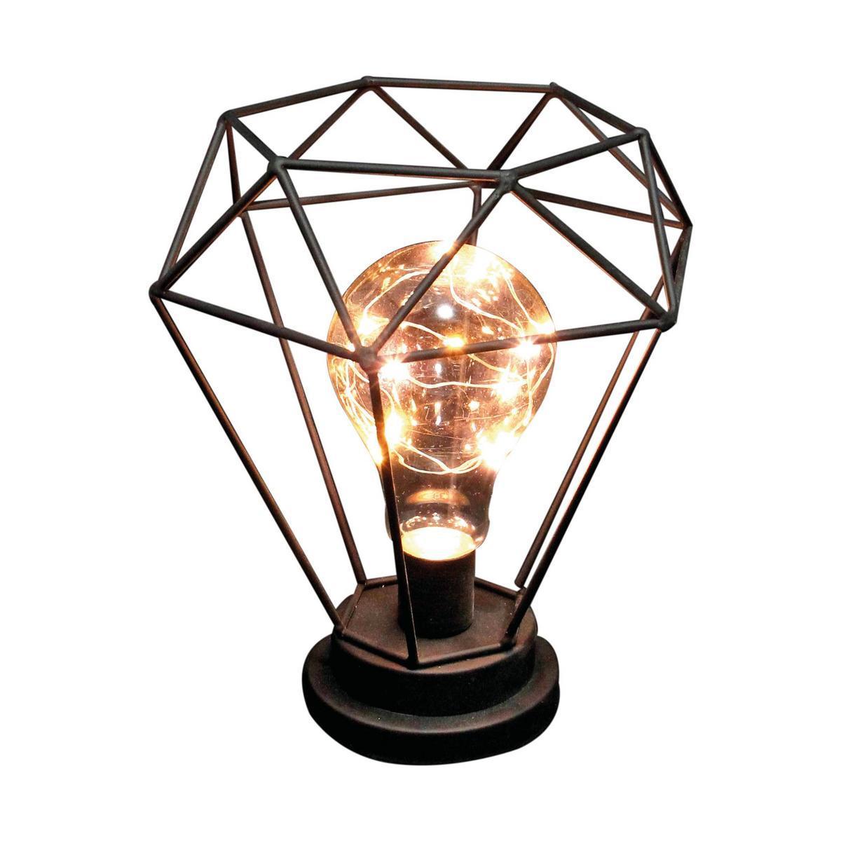 Lampe graphique - Métal - 19 x 17 x H 22 cm - Noir