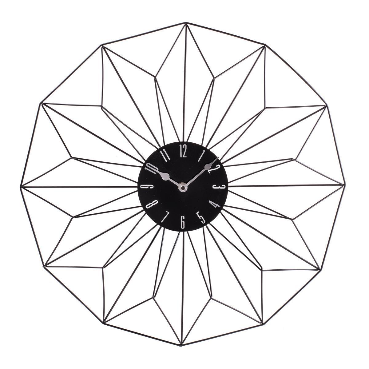 Horloge graphique - Métal - Ø 50 cm - Noir