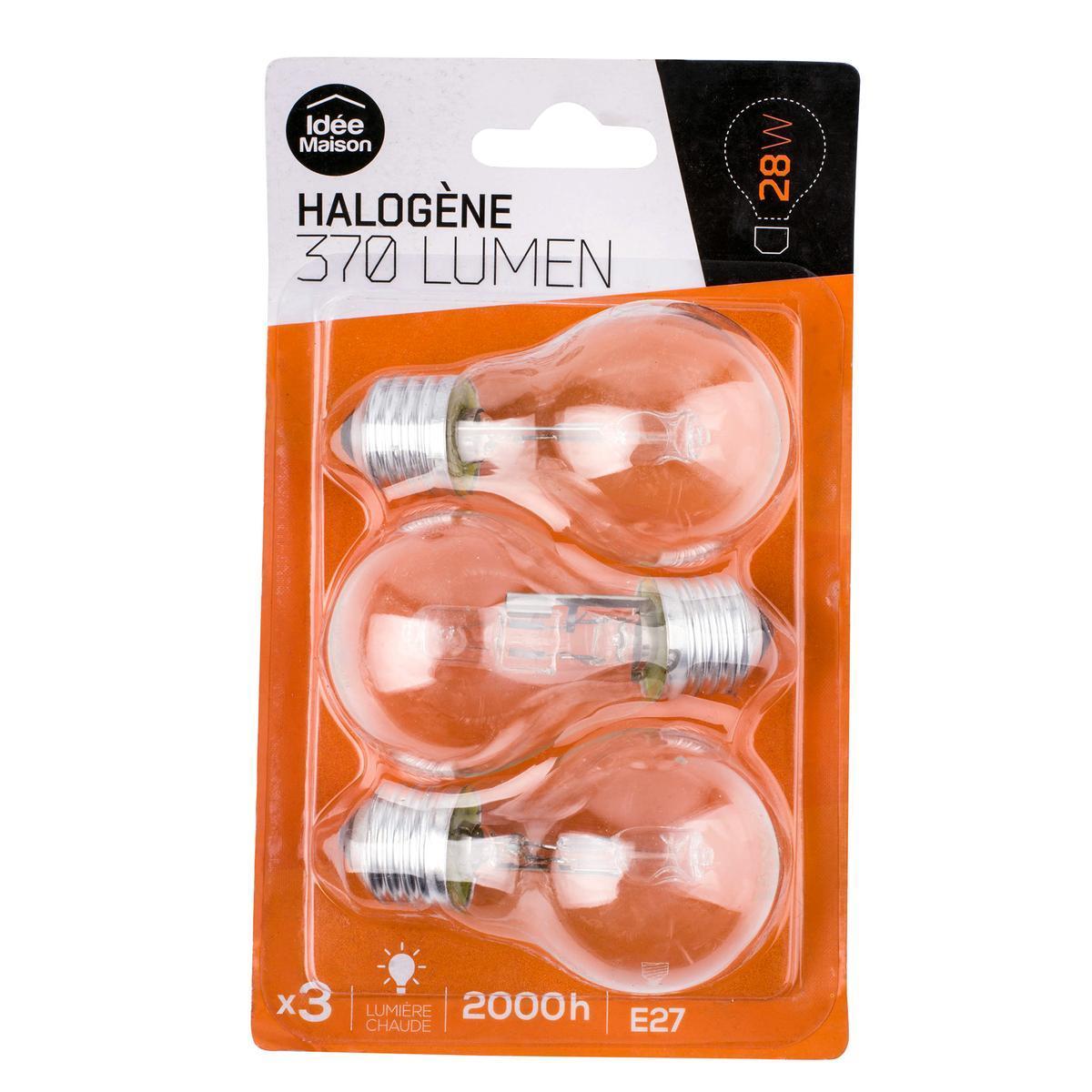 3 ampoules halogènes E14 ou E27
