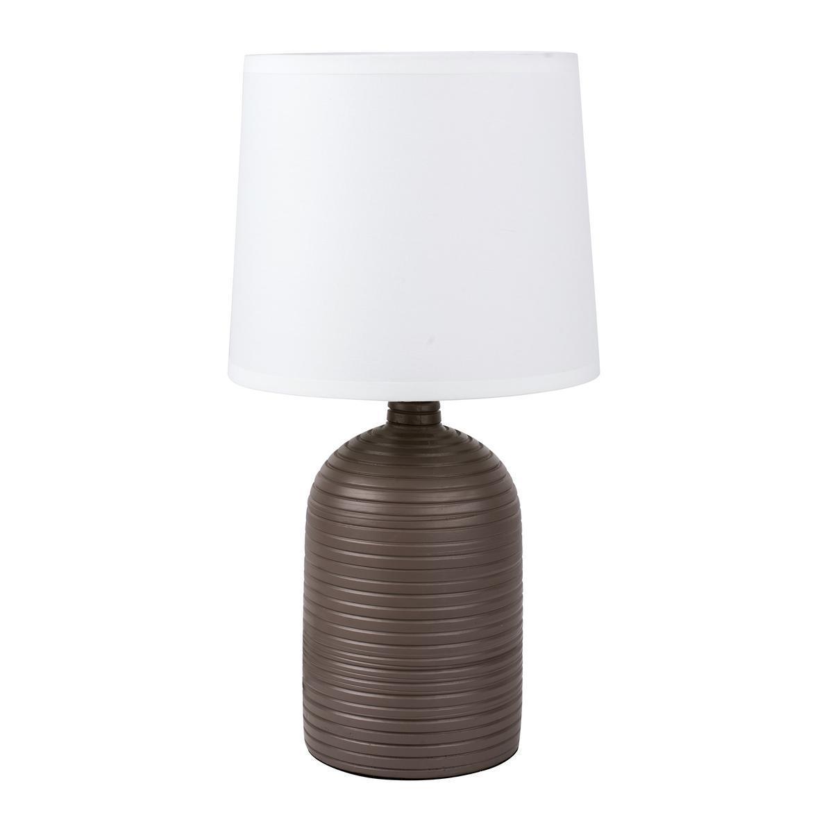 Lampe - Céramique - Ø 20 x H 36,5 cm - Beige, blanc ou taupe
