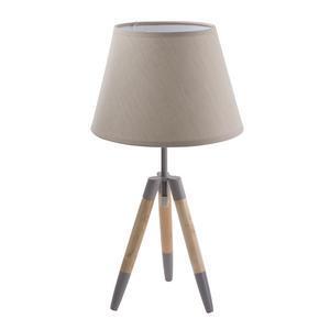 Lampe trépied - Sapin et polyester - 22 x 22 x H 41 cm - Blanc, beige ou fuchsia