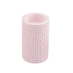 Support pour bougie - Céramique - 6,5 x 6,5 x H 10,5 cm - Blanc ou rose