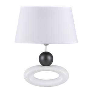Lampe boule - Céramique et polyester - 40 x 26 x H 48 cm - Noir ou blanc