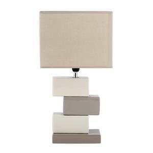 Lampe graphique - Céramique et Polyester - 23 x 11,5 x H 42 cm- Noir, gris ou beige