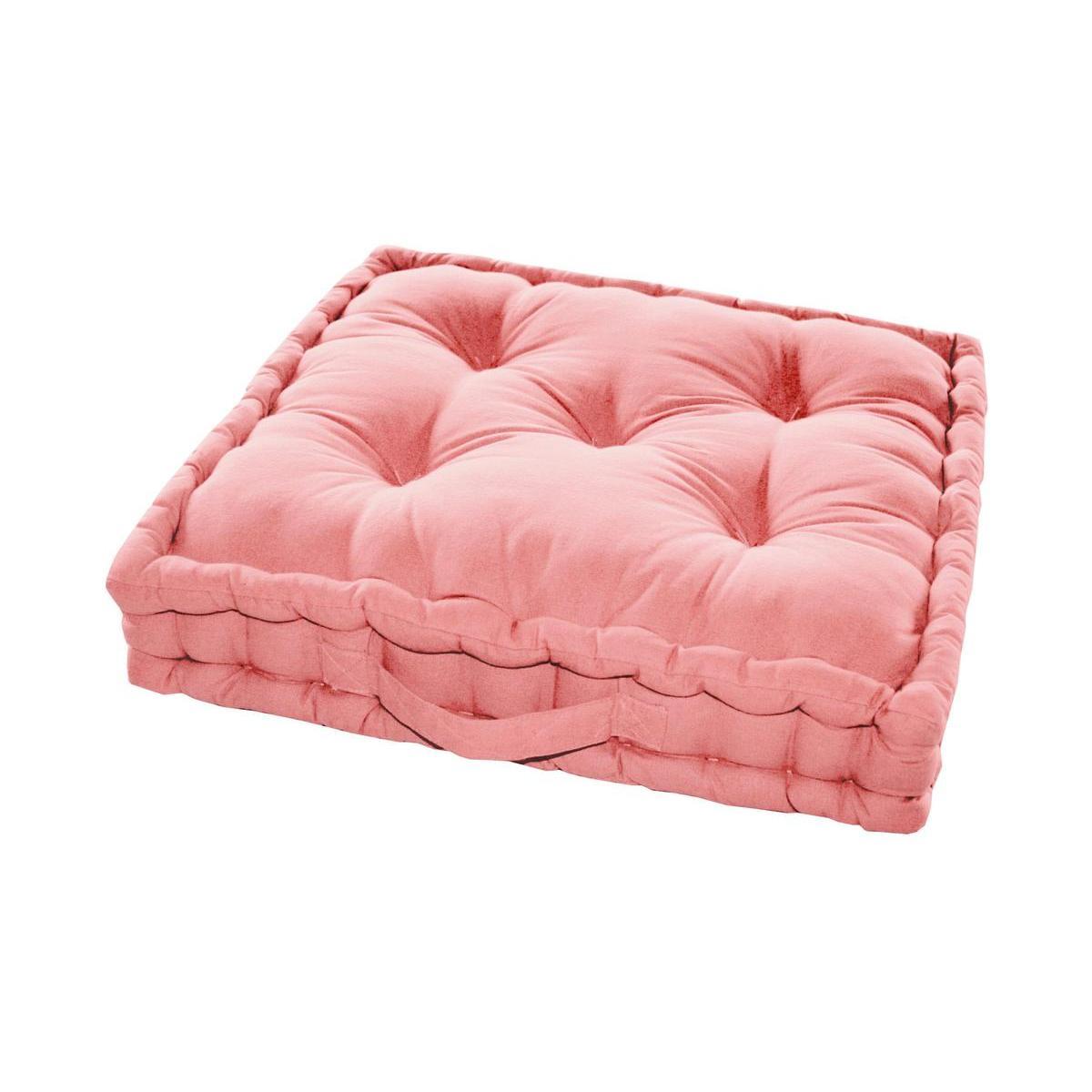 Coussin de sol Panama - 50 x 50 x H 10 cm - Rose