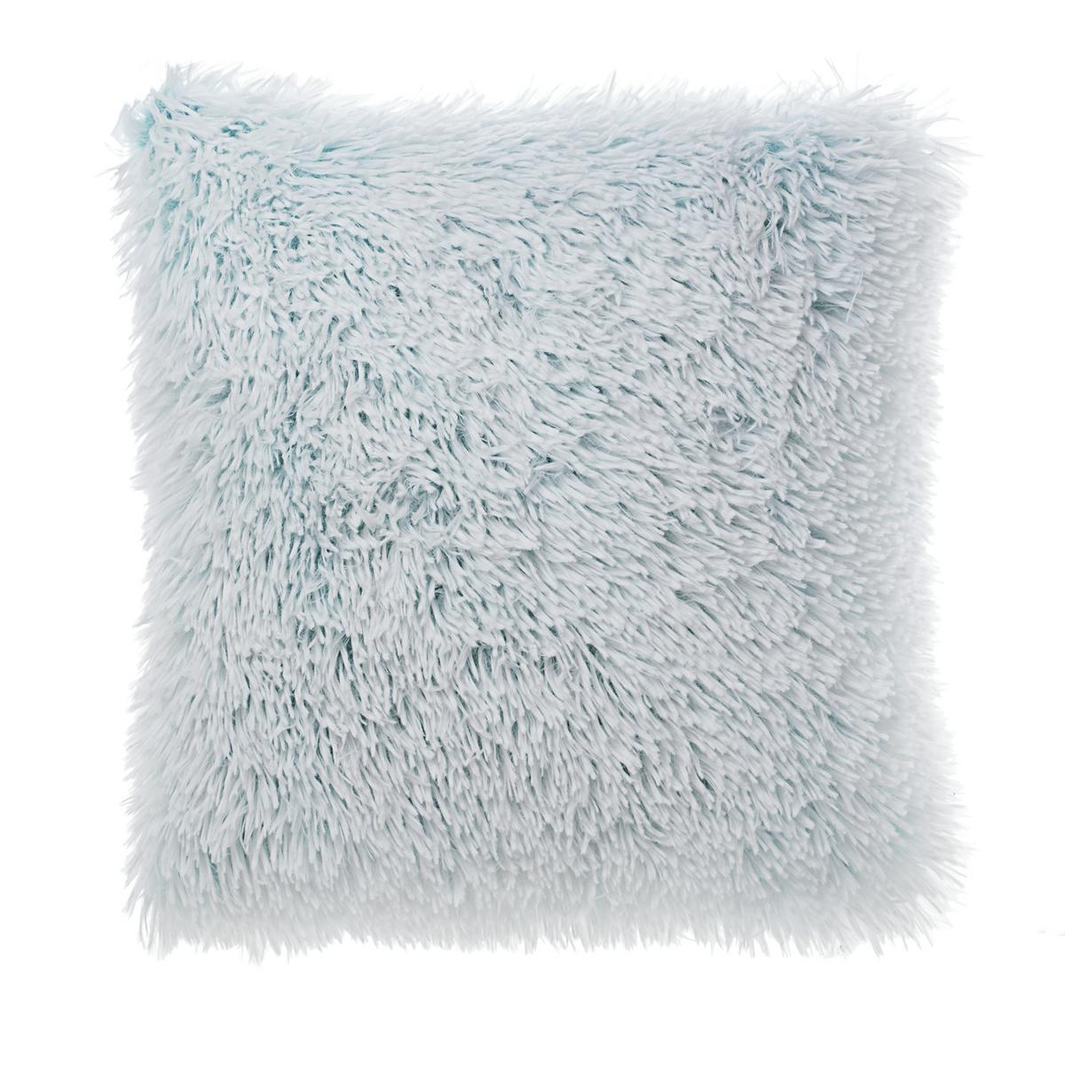 Coussin Shaggy - 40 x 40 cm - Bleu