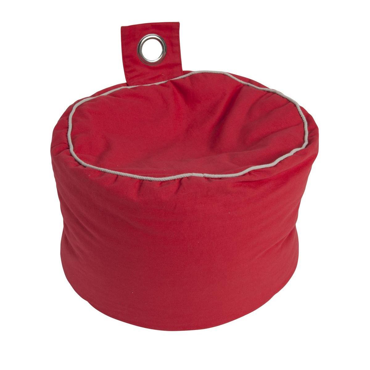 Pouf rond - ø 40 x H 30 cm - Rouge