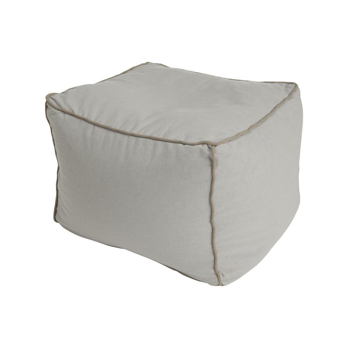 Pouf carré - 40 x 40 x H 30 cm - Gris