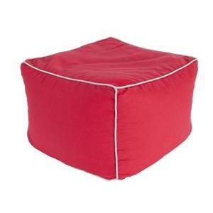 Pouf carré - 40 x 40 x H 30 cm - Rouge