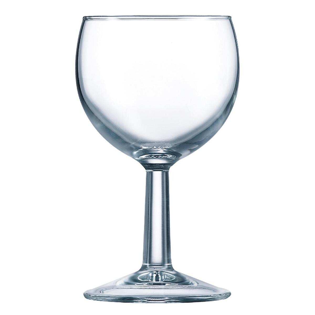 6 verres à pied transparent