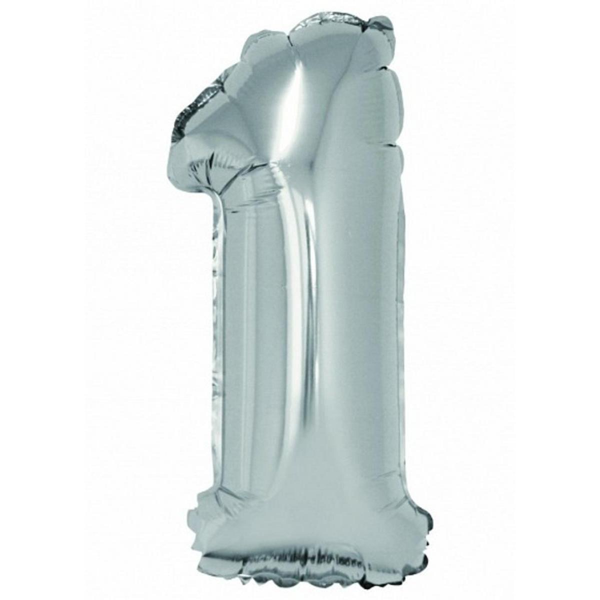 Ballon chiffre 1 - 40 cm - Argent - C'PARTY