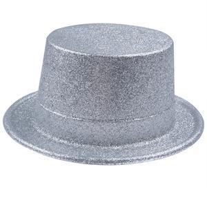 Chapeau haut de forme à paillettes - Doré ou argenté