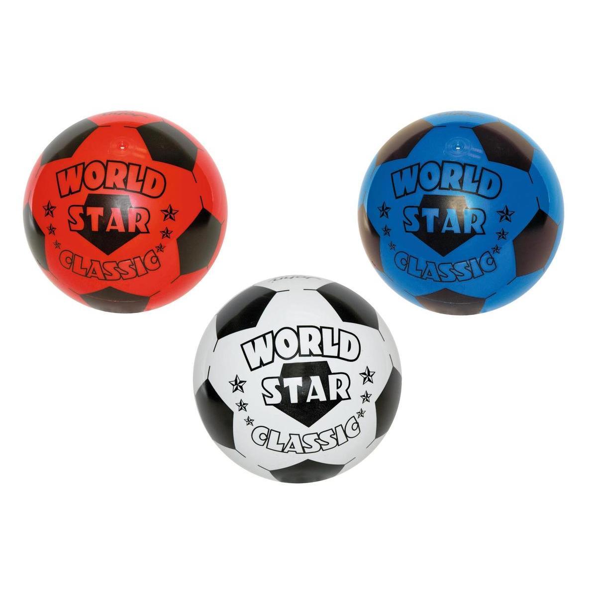 Ballon World Star - ø 22 cm - Différents modèles - Bleu, blanc ou rouge