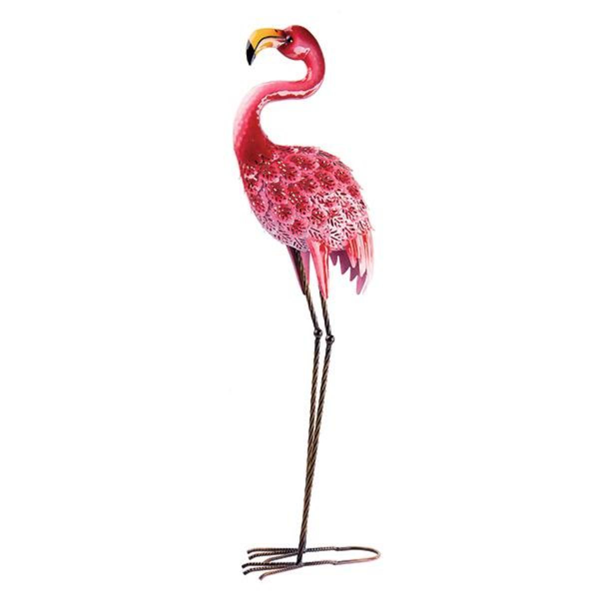 Flamant rose sur pied - 29 x H 90 x 19 cm - Rose - MOOREA