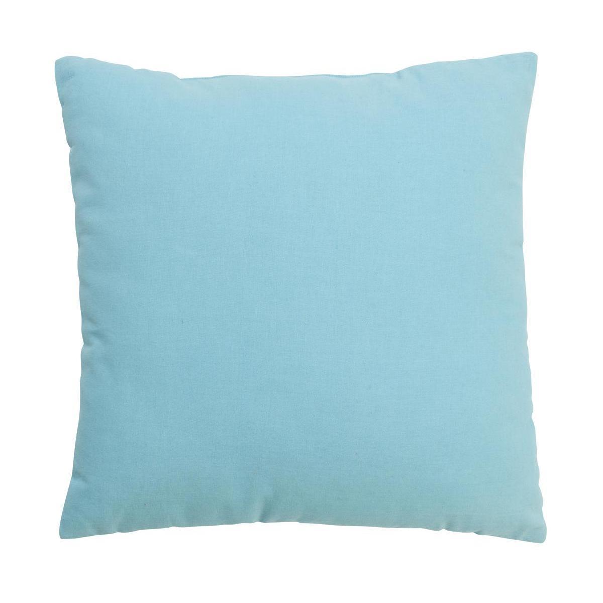 Coussin 100 % coton - 40 x 40 cm - Bleu