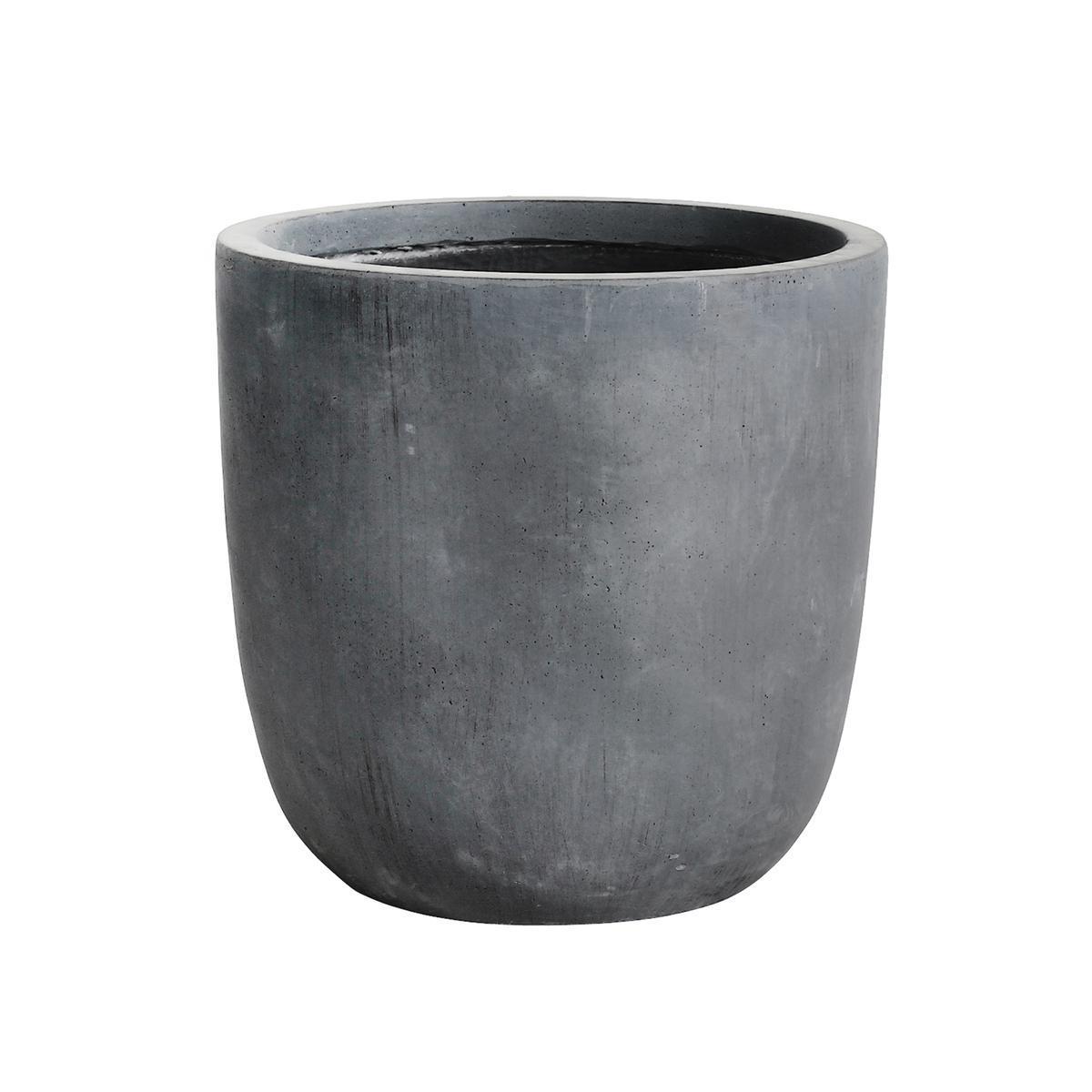 Cache-pot œuf - ø 39 x H 38 cm - Gris foncé - MOOREA