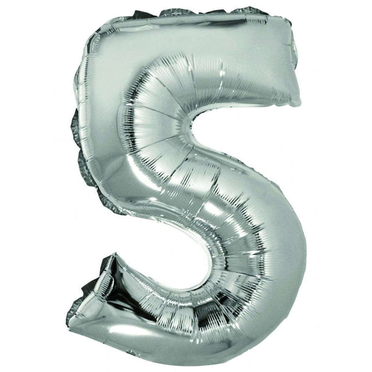Ballon chiffre 5 - H 40 cm - Argent - C'PARTY