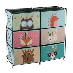 Etagère 6 cubes - 75 x 30 x H 72 cm - Multicolore