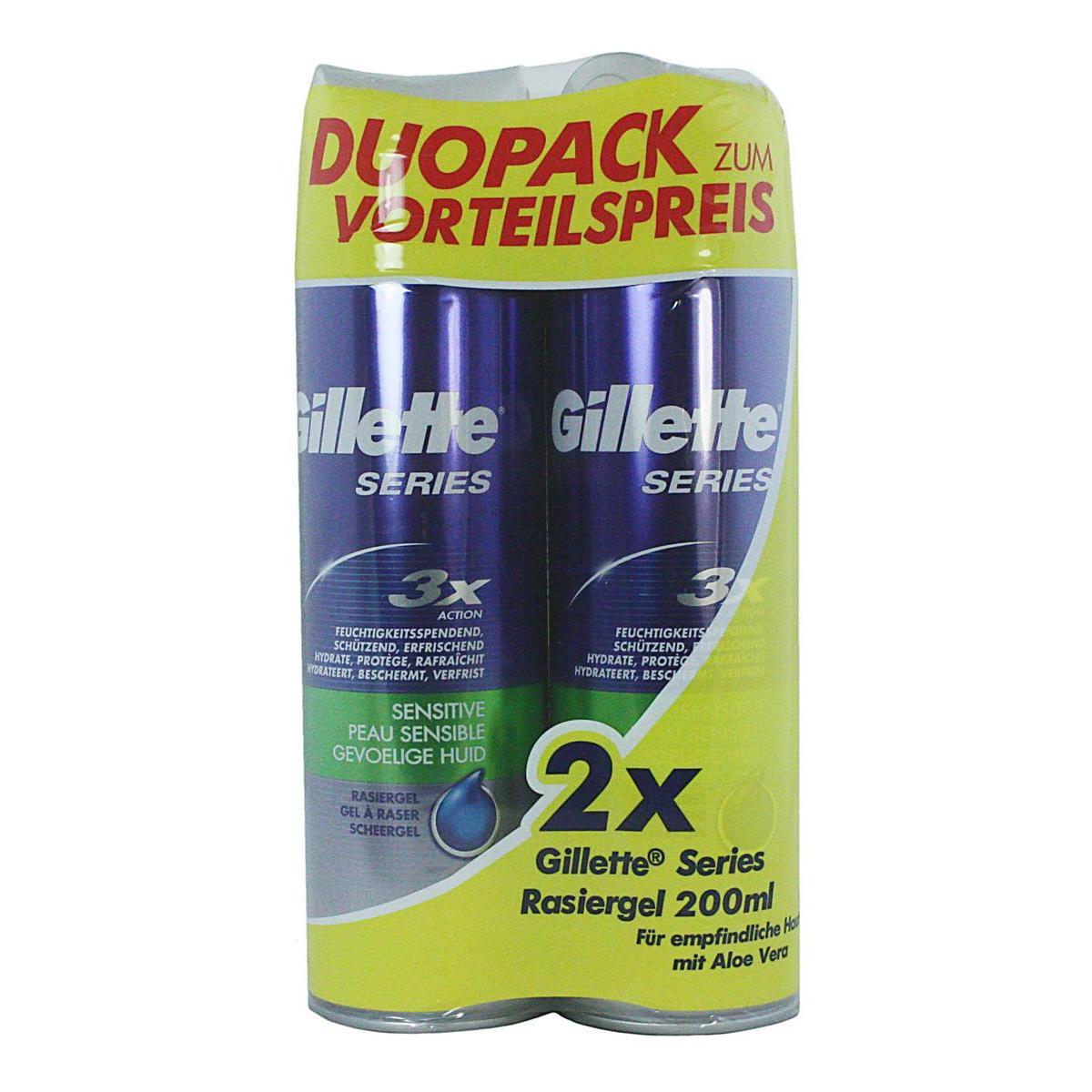 2 gels à raser pour peaux sensibles - 200 ml - Bleu