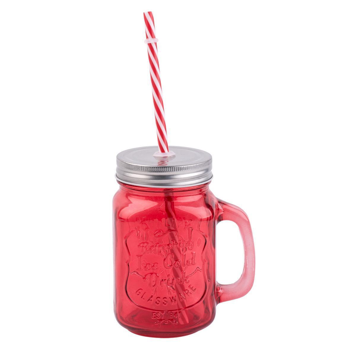 Verre Mason Jar avec paille - 50 Cl