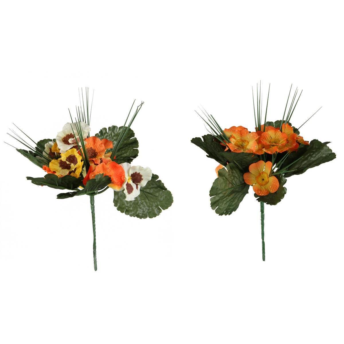 Mini bouquet de primevères et pensées - H 21 cm