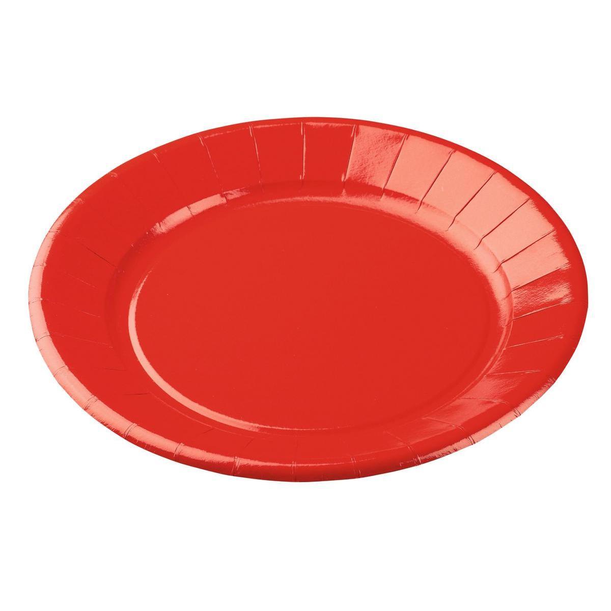 10 assiettes jetables rouges